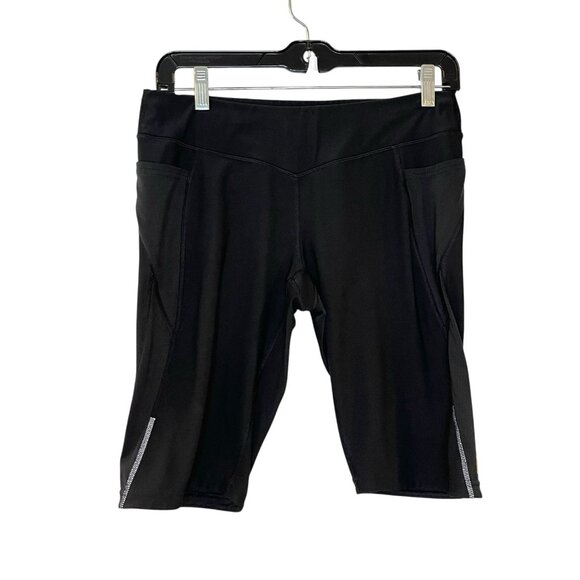 Lucy Size M Black Bike Shorts Pockets Tights Exercise Running 10” Inseam - Picture 1 of 5